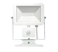 Electraline 63512 Proiettore Faretto Slim da Esterno, IP44 a LED con Sensore di Movimento, 20W, Bianco