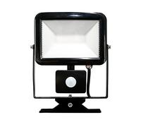 Electraline 63513 Proiettore Faretto Slim da Esterno, IP44 a LED con Sensore di Movimento, 20W, Nero