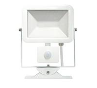 Electraline 63514 Proiettore Faretto Slim da Esterno, IP44 a LED con Sensore di Movimento, 30W, Bianco