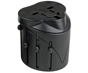 Electraline 70014 Adattatore da viaggio - Adattato per spine Africane Europee Americane Australiane per le Vacanze in Tutto il Mondo - Copre Oltre 150 Paesi nero