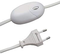 Electraline 70115 Interruttore Varialuce Dimmer con Cavo da 1.5 Metri, Max 160W, Small, Bianco