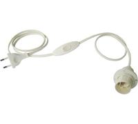 Electraline 70523 Cablaggio Bipolare e Portalampada E27, Interruttore e Spina, Bianco