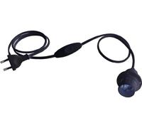 Electraline 70524 Cablaggio Bipolare e Portalampada E27, Interruttore e Spina, Nero