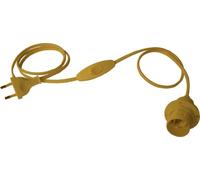 Electraline 70525 Cablaggio Bipolare e Portalampada E27, Interruttore e Spina, Oro