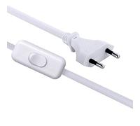 Electraline 70526 Cablaggio con Interruttore e Spina, Lunghezza 1,5 m, Bianco