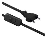Electraline 70527 Cablaggio con Interruttore e Spina, Lunghezza 1,5 m, Nero