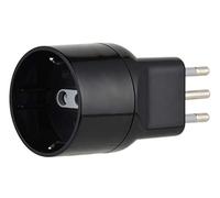 Electraline 71024 Adattatore Disassata Salvaspazio da Schuko a Spina Piccola Italiana 10A, Nero, Confezione da 1
