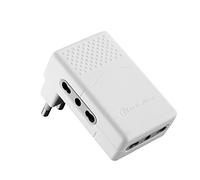 Electraline 71038 Adattatore Piatto Triplo, Spina 16A 230V, Presa 10/16A 230 V, Bianco Opaco