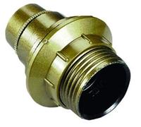 Electraline 71134 Portalampada Filettato con Ghiera, Passo 10x1 E14, Oro