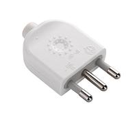 Electraline 71902 Spina Dritta, 16 A 230V, Bianco Opaco