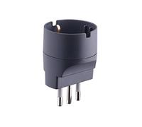 Electraline 71918 Adattatore Schuko, Spina 10A 230V, Nero Opaco (1 unità)