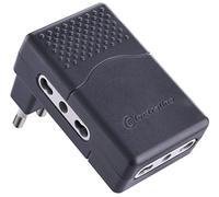 Electraline 71928 Adattatore Multipresa Piatto Triplo, Spina 16A 230V, Presa tripla 10/16A 230 V, Nero Opaco