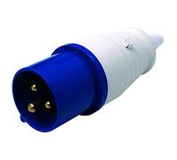 Electraline 80803 Spina Elettrica Industriale, IEC, 16A, 2P+T, 220V, Blu