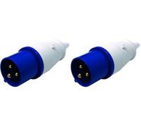 Electraline 80855 Spina Elettrica Industriale CEE 32A, 2P+T, 220V, IP44 (Confezione da 2)