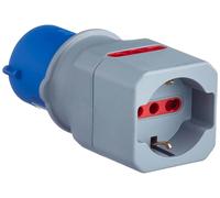 Electraline 80864 Adattatore Industriale da 3 poli CEE a Schuko con 10/16A 2