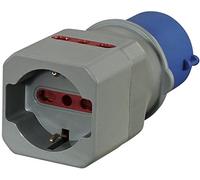 Electraline 80864 Adattatore Industriale da CEE a Schuko 2 Prese 10/16A Italiane