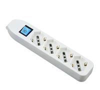Electraline 82069 Multipresa Senza Cavo, 4 Prese Universali, Bianco