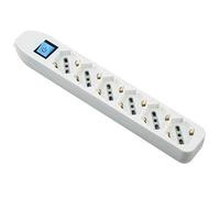 Electraline 82071 Multipresa 6 Posti P40 Senza Cavo, Bianco