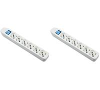 Electraline 82071 Multipresa 6 Posti P40 Senza Cavo, Bianco (Confezione da 2)