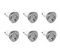 Electraline 92265 Set Faretti a Led, Attacco GU10, Luce Calda, 500 Lumen, 7W/40W, 6 Pezzi