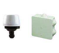 Electraline 92277 Interruttore Crepuscolare per Uso Esterno IP44 e Scatola Cablaggi
