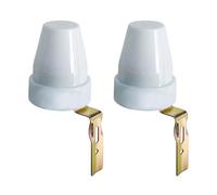 Electraline 92283 Interruttore Crepuscolare per Uso Esterno IP44, 2 Pezzi, Confezione da 2,Bianco