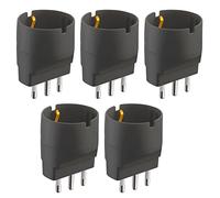 Electraline 92293 Set 5 Adattatori da Schuko a Spina Grande 16A, Nero, Confezione da 5