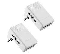 Electraline 92306 set 2 adattatori multipresa tripla 3 posti bivalenti 10/16A spina grande 16A - adattatore triplo salvaspazio bianco