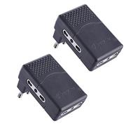 Electraline 92307 set 2 adattatori multipresa tripla 3 posti bivalenti 10/16A spina grande 16A - adattatore triplo salvaspazio nero