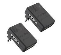 Electraline 92309 set 2 adattatori multipresa tripla 3 posti 10A spina piccola 10A - adattatore triplo salvaspazio nero