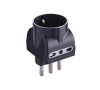 Electraline 92354 Confezione da 25 Adattatore triplo 3 posti 1 schuko + 2 bivalenti 10/16A spina 16A