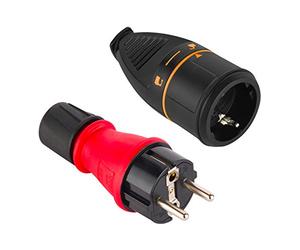 Electraline 92391 Confezione da 1 Presa Schuko IP54 con Ghiera di Bloccaggio e 1 Presa Cablabile Elettrica Electralock Schuko Dotata di Meccanismo di Blocco che Impedisce Disconnessioni Accidentali