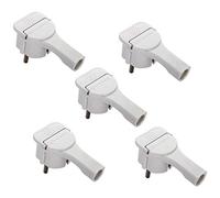 Electraline 92399 Confezione da 5 Spine Schuko, Piatta, Bianco