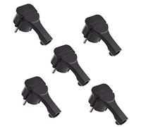 Electraline 92400 Confezione da 5 Spine Schuko, Piatta, Nero
