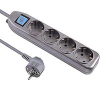 Electraline Electaline 62060 - Ciabatta multipla a 4 prese con interruttore, cav