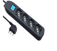 Electraline multipresa 4 posti con interruttore cavo 1,5 metri colore nero