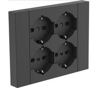 Electraline Multipresa Da Incasso Quadra 4 Posti Universali P40, Compatibi Nera