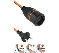 Electraline 1364 Prolunga Elettrica da Giardino con Presa Europea a 2 Poli Electralock, 3500 W, 20 m, 2 x 1.5 mm, Nero/Arancione