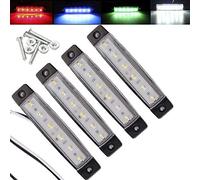 Electrely 4 Pezzi Luci di posizione laterali indicatori laterali per rimorchio, 12V 6 LED, universali per rimorchio, camion, caravan, camper, trattore, bus (bianco)