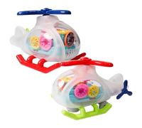 Electric Airplane Toy, trasparente Gear Plane With Flashing Lights, Mechanical Bump & Go Motion, Colorful Sound Effects, Batteria Operated Toy, Crafted From Safe Odorless Materials, 8.66*5. 11*4.72in