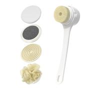 Electric Back Scrubber, Electric Bath Brush with Long Handle, 3 Intensity Settings, Waterproof Body Scrubbers for Women, Men, Teens, Elderly on Clogged Pores and Hot Weather