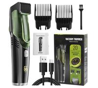 Electric Beard Trimmer, IPX6 Waterproof Wet and Dry Shaver with 2 Combs, Automatic Hair Suction Electric Hair Clipper, Portatile, Ricaricabile Beard Shaver for Mustache, Sideburns and Face Hair Hair
