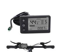 Electric Bike LCD Display Meter S866 LCD Display Speedo Odo, 24V 36V 48V ElectricBike Control Panel Meter for Scooter Modification for 22.2mm/0.9in Handlebars (Waterproof connector)