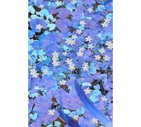 Electric Blue and White Lily Pond Botanical Print Journal