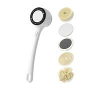 Electric Body Scrubber, Long Handle Shower Back Scrubber with 3 Intensity Settings, Deep Cleansing Scrubbing Tool for Women, Men, Teens, Elderly, Clogged Pores, Hot Weather