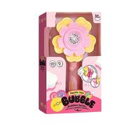 Electric Bubble Machine - Flower Pretend Play Toys for Kids, Electric Handheld Motor with 1 touch Operating Function, Kids Battery Powered Bubble Wand for Outdoor and Home, Portable Design, 3.35inch