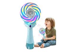 Electric Bubble Wand - 13.3x9.5x25cm Bubble Wand Toy, Changing Lights Windmill Lollipop Rechargeable Bubbles With Music, Princess Magic Fairy Bubblee Machine For Beach