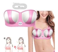 Electric Bust Massager - Breast Enhancer Massager Bra | USB Wireless Breast Massager,Portable Electric Vibration Bust Lift,for Shaping Beautiful Chest Anti Sagging (Pink)