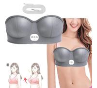 Electric Bust Massager - Breast Enhancer Massager Bra | USB Wireless Breast Massager,Portable Electric Vibration Bust Lift,for Shaping Beautiful Chest Anti Sagging (Gray)