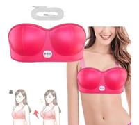 Electric Bust Massager - Breast Enhancer Massager Bra | USB Wireless Breast Massager,Portable Electric Vibration Bust Lift,for Shaping Beautiful Chest Anti Sagging (Red)
